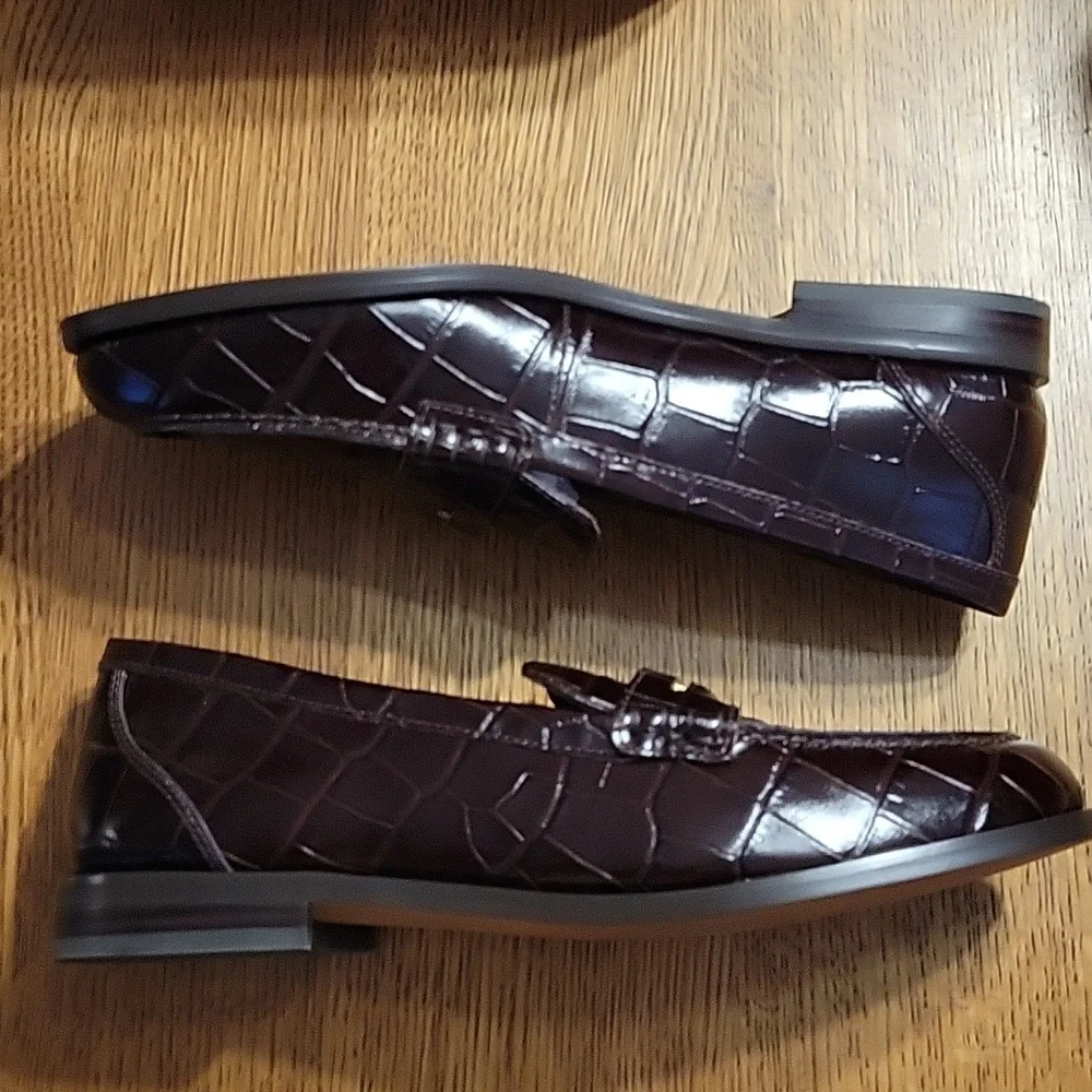 Madewell The Grayson Croc-Stamped Penny Loafer - chocolate raisin - Picture 7 of 12